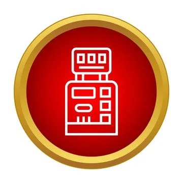 Cash register machine icon representing retail point of sale Stock Illustration