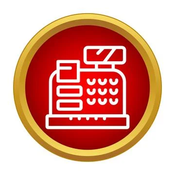 Cash register machine icon representing retail point of sale Stock Illustration