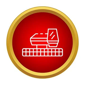 Cash register machine icon representing retail checkout Stock Illustration