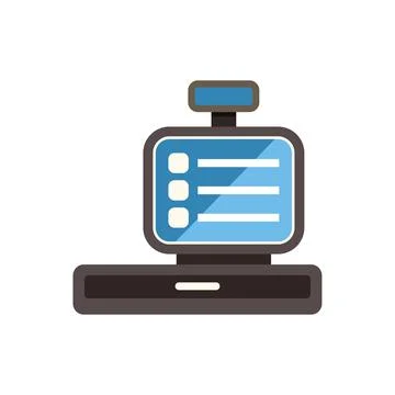Cash register machine processing payments and sales Illustrazione stock