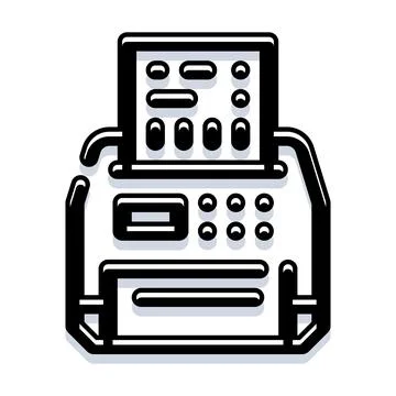 Cash register machine processing payments and transactions Illustrazione stock