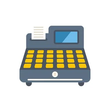 Cash register machine processing retail store customer payment Stockillustratie
