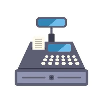 Cash register machine processing retail payment transactions Stock Illustration