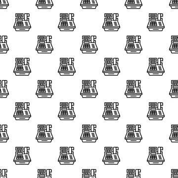 Cash register machine seamless pattern for business concepts Stockillustratie
