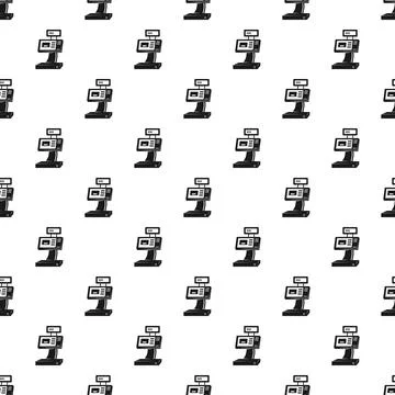 Cash register pattern creating a retail commerce illustration 스톡 일러스트