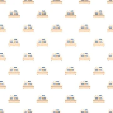 Cash register pattern creating retail commerce background 스톡 일러스트
