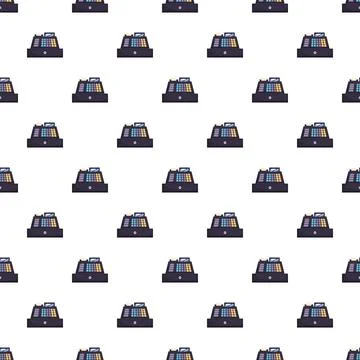 Cash register pattern creating retail commerce background design Illustrazione stock
