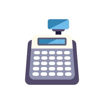 Cash register processing retail payment transaction Illustrazione stock