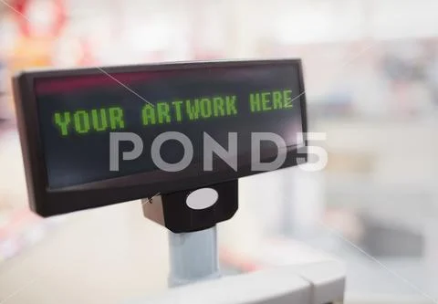 Cash register screen in store PSD Template