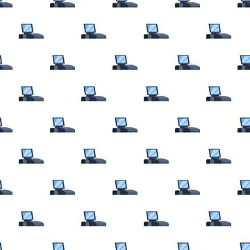 Cash register seamless pattern representing retail commerce concepts 库存插图