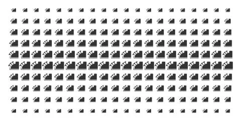 Cash Register Shape Halftone Array Illustrazione stock
