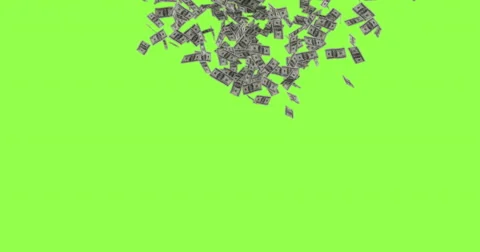 Cash render 4k with green Stock Footage 57834343