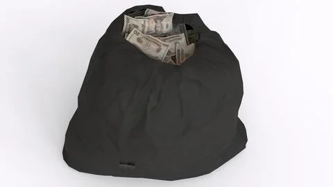 Cash sack with white background 스톡 일러스트