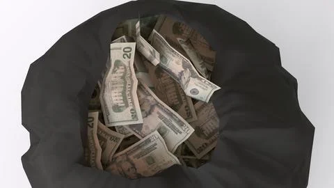 Cash sack with white background 스톡 일러스트