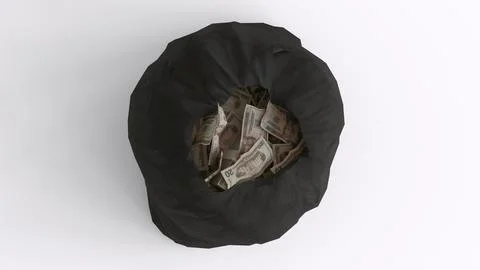 Cash sack with white background Stock Illustration