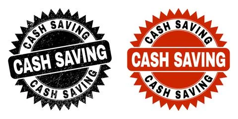 CASH SAVING Black Rosette Watermark with Grunged Texture Illustrazione stock
