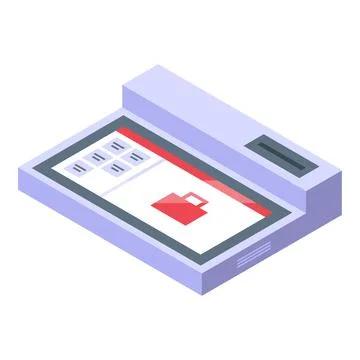 Cash screen icon isometric vector. Money receipt Stockillustratie