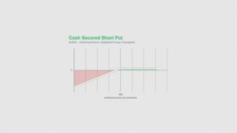 Cash Secured Short Put Options Strategy Payoff Diagram Animation Alpha 4K 스톡 동영상 339322031