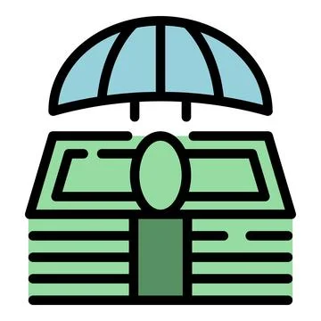 Cash stack income icon vector flat Illustrazione stock