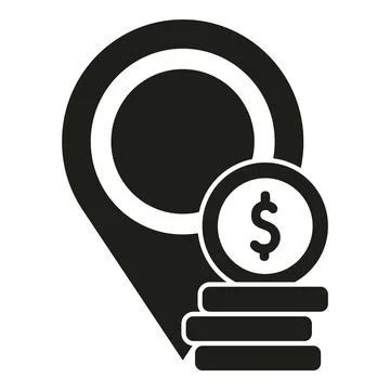 Cash stack location icon simple vector. Card exchange money 스톡 일러스트