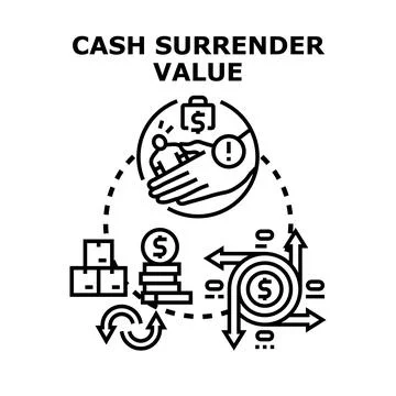 Cash surrender value concept illustrating policy termination Stock Illustration