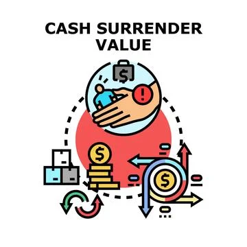 Cash surrender value concept illustrating policy termination Stock Illustration