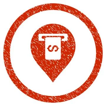 Cash Terminal Pointer Rounded Grainy Icon Stock Illustration
