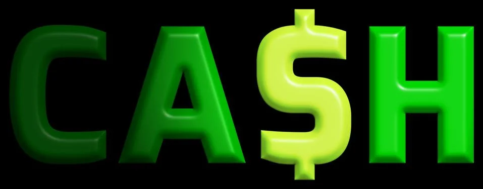 Cash text Stock Illustration