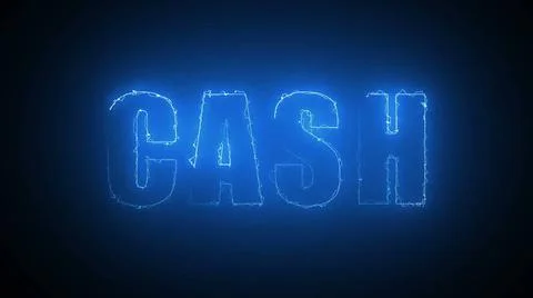 Cash text with visual effect of electricity and illumination, 3d rendering... Stock Photos