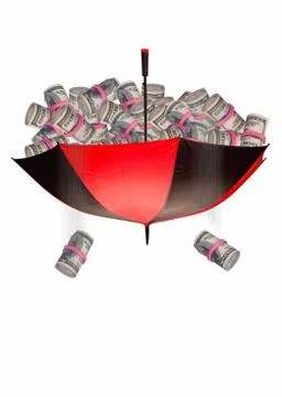 Cash Umbrella. Illustrazione stock