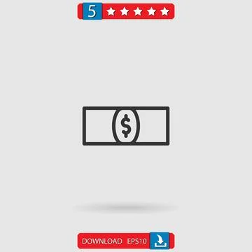 Cash vector icon Stock Illustration