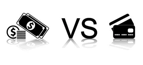 Cash vs card Stock Illustration