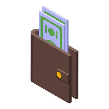 Cash wallet icon isometric vector. Screen money 스톡 일러스트
