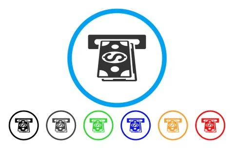 Cash Withdraw Rounded Icon Stock Illustration