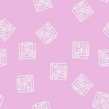 Cash withdrawal line seamless pattern Stock Illustration