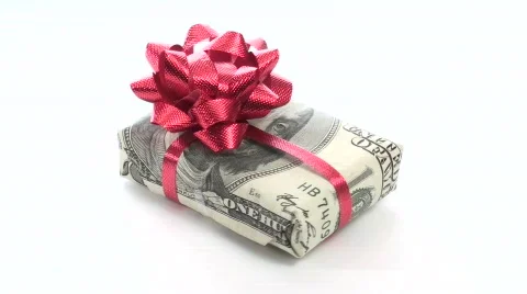 Cash wrapped gift loop V1 - HD Stock Footage 571363