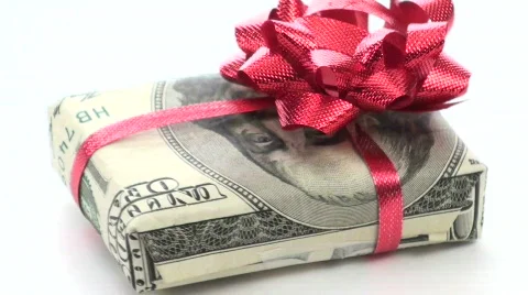 Cash wrapped gift loop V2 - HD Stock Footage 571401
