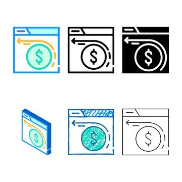 Cashback analysis web series site color icon vector Stock Illustration