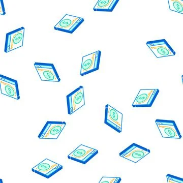 Cashback analysis web site isometric icon seamless pattern Stock Illustration