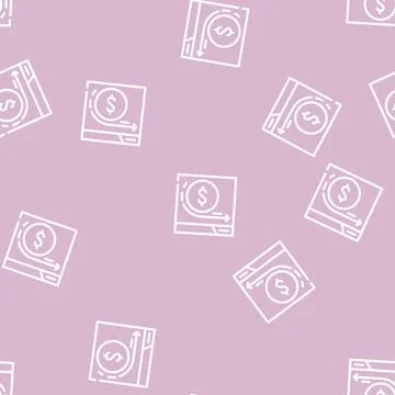 Cashback analysis web site line vector seamless pattern Illustrazione stock