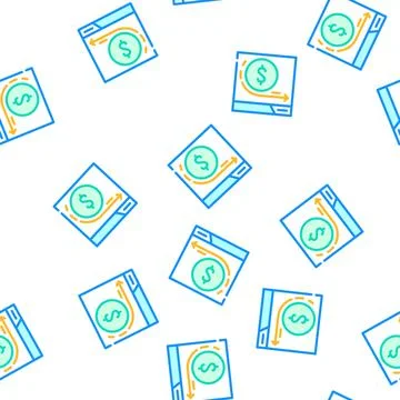 Cashback analysis web site vector seamless pattern Illustrazione stock