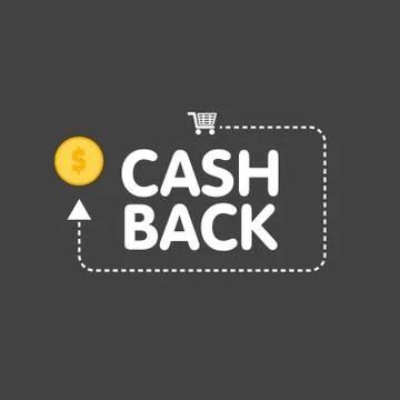 Cashback concept logo vector illustration coins and arrow Stock Illustration