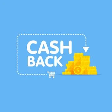 Cashback concept logo vector illustration coins and arrow 库存插图