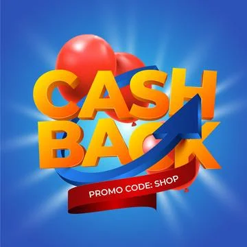 Cashback concept with promo code Stock Illustration