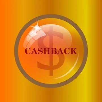 Cashback icon. Internet button on colored background. . Stock Illustration