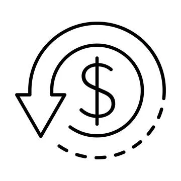 Cashback icon vector, return money, cash back rebate for graphic design, logo 스톡 일러스트