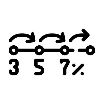 Cashback increase program line icon vector illustration Illustration