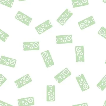 Cashback mobile app glyph vector seamless pattern Illustrazione stock