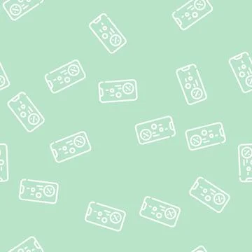 Cashback mobile app line vector seamless pattern Illustrazione stock
