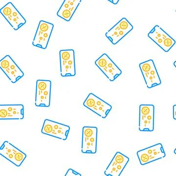Cashback mobile app vector seamless pattern Illustrazione stock